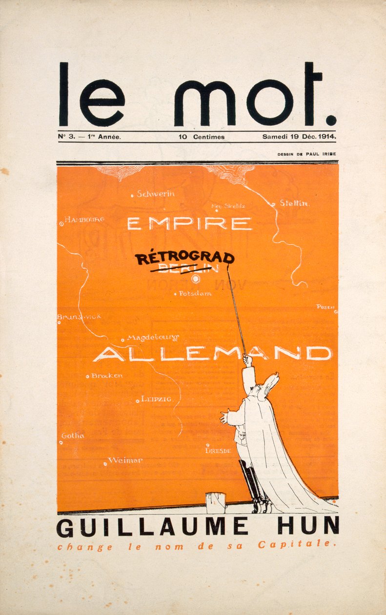 「Le Mot」誌の表紙、1914年12月 作： ポール・イリベ