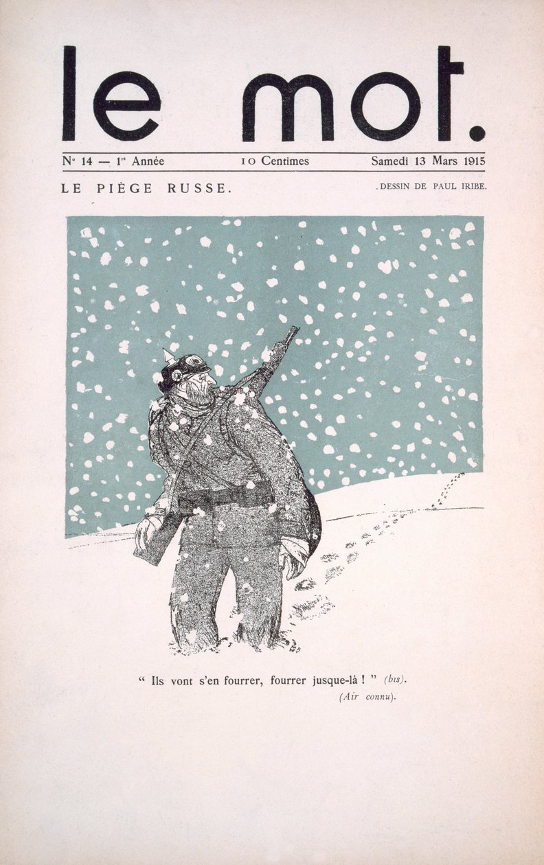 「Le Mot」誌の表紙、1915年3月 作： ポール・イリベ
