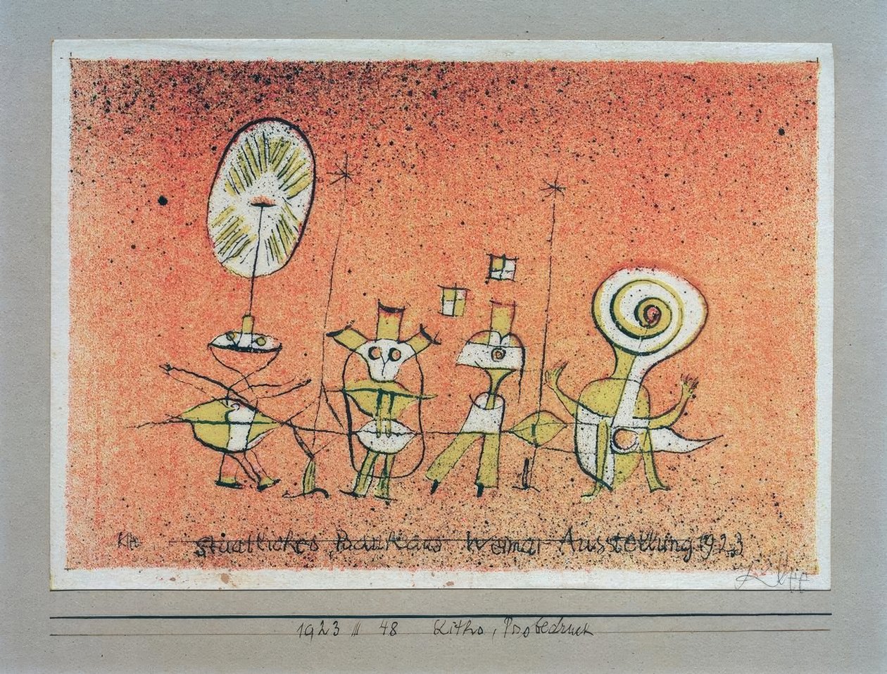 明るい側面、ワイマールバウハウス展1923年、バウハウス 作： ポール・クレー
