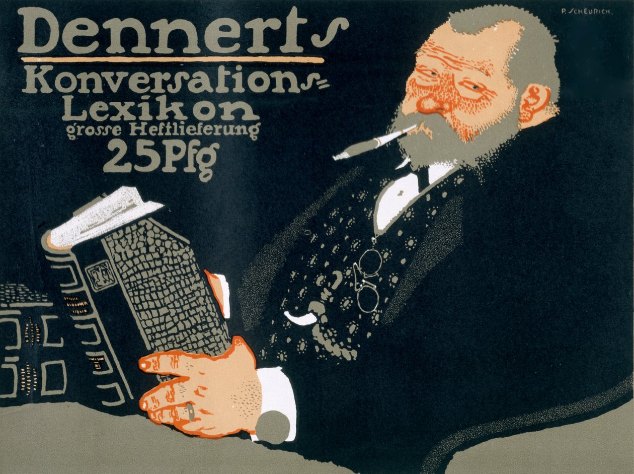 デナートの「Konversations-Lexikon」の広告、1927 作： ポール・シューリッヒ