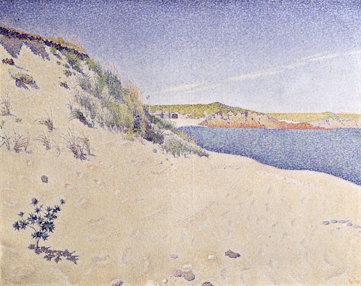 砂浜海岸、1890 作： ポール・シニャック