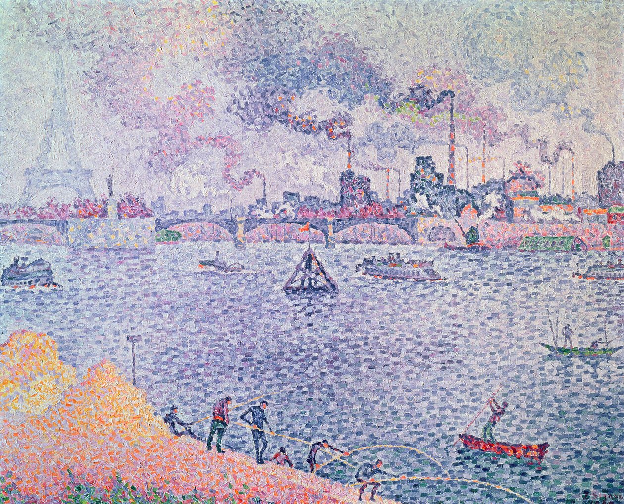 セーヌ川、グルネル、1899年 作： ポール・シニャック