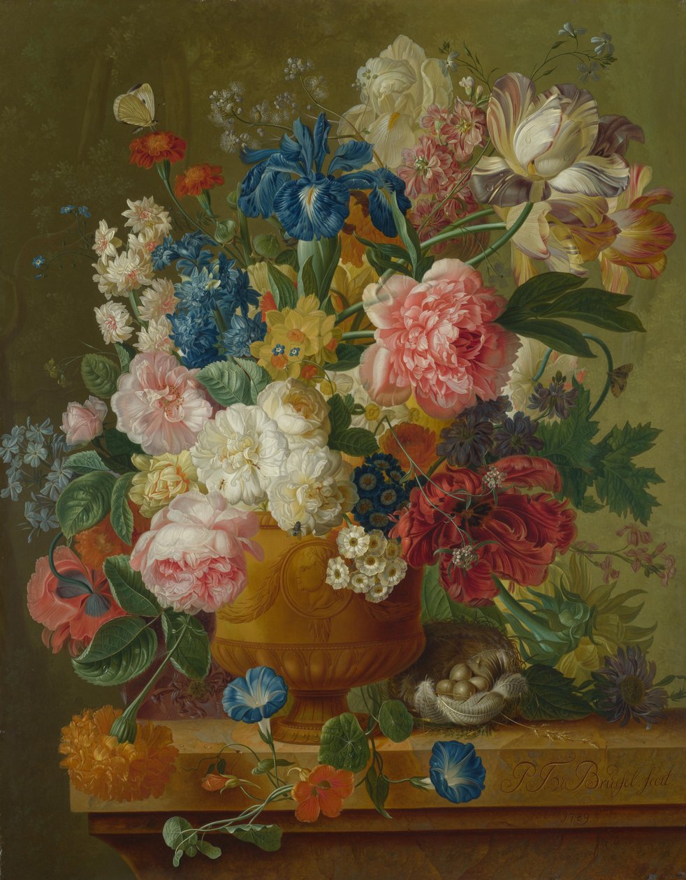 花瓶の花1789 作： ポール・テオドール・ファン・ブリュッセル
