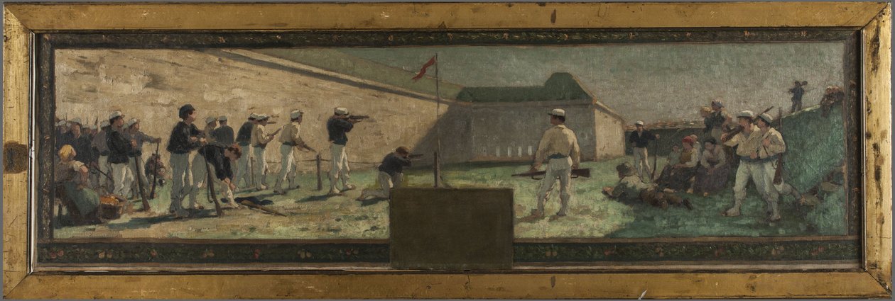 アルクイユ・カシャン市庁舎のスケッチ：1888年、ル・ティール（キャンバスに油彩） 作： ポール・アルバート・ボードウィン