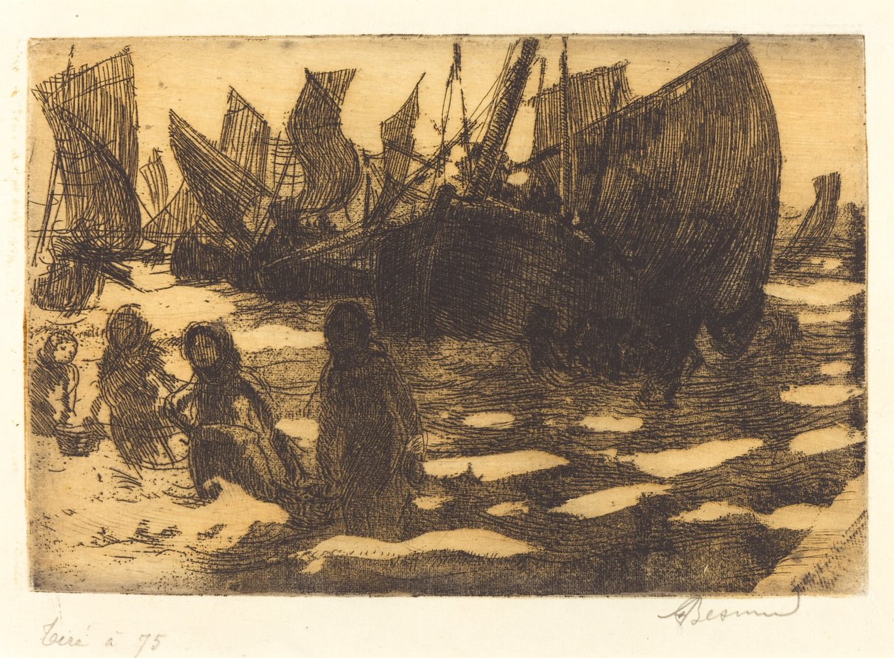 Berck Petites Pêcheuses de Berck の小さな漁船、1897 年。 作： ポール・アルバート・ベスナード