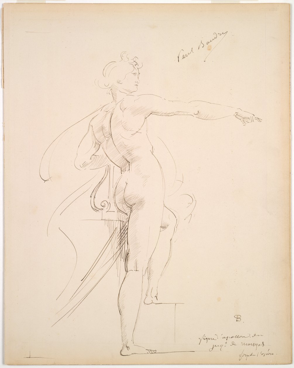 Marsyas recto、Face in Profile verso、1860年代後半のアポロの研究。 作： ポール・ボードリー