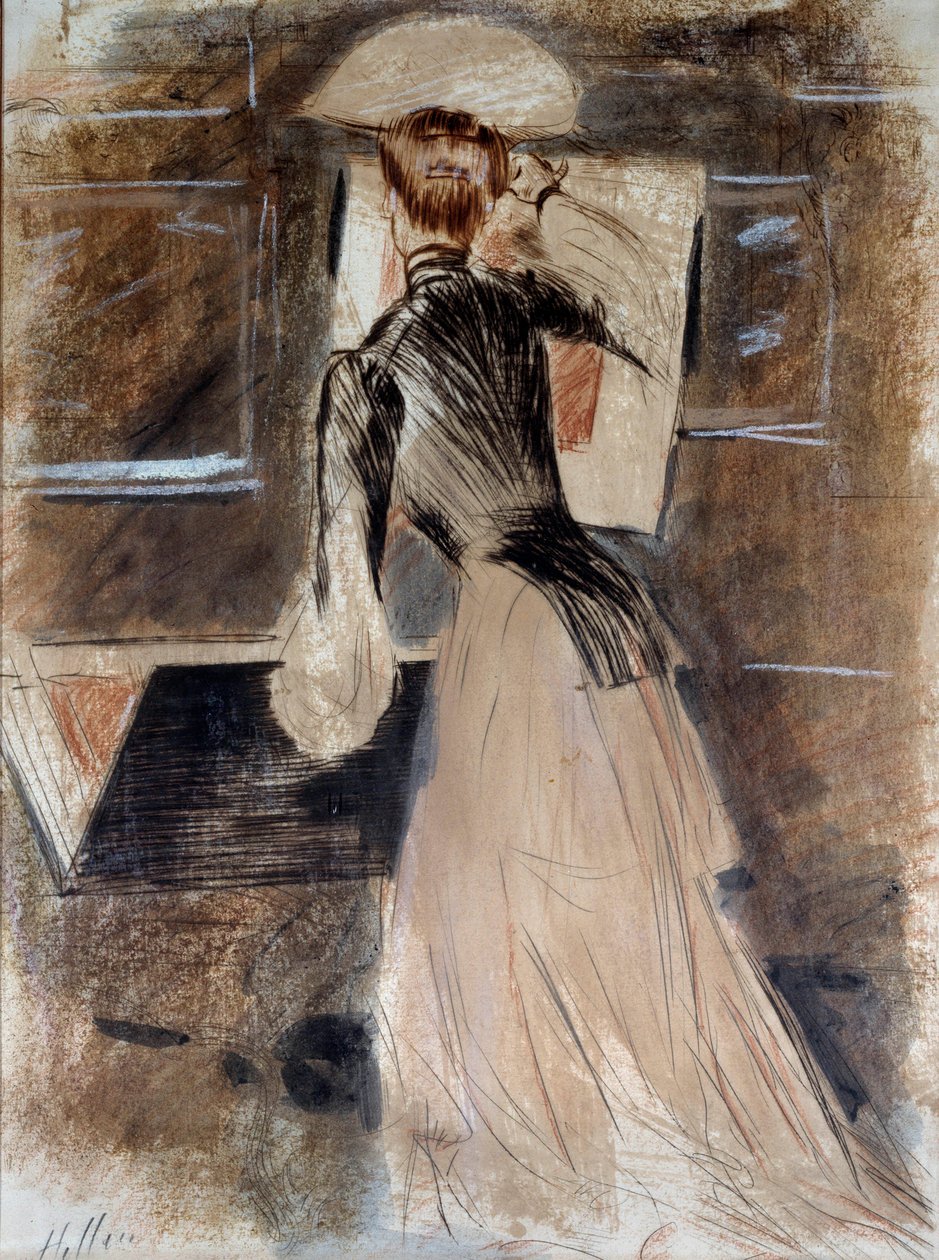 マドレーヌ・カルリエの胴体部分の肖像。ポール・ヘレウ（1859-1927）20世紀。バイヨンヌ、ボナール美術館 作： ポール・セザール・ヘレウ