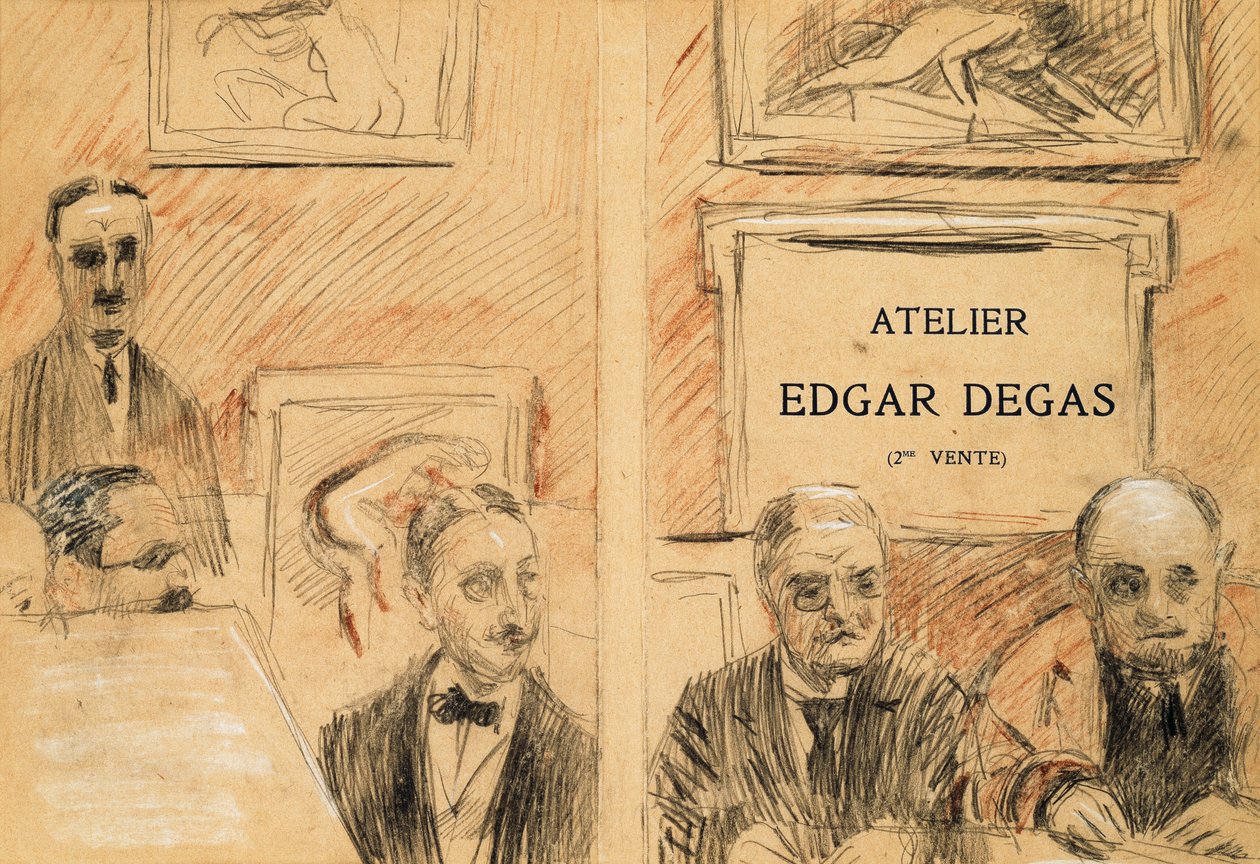 1918年12月のEdgar Degasスタジオ販売での競売人 作： ポール・セザール・ヘレウ