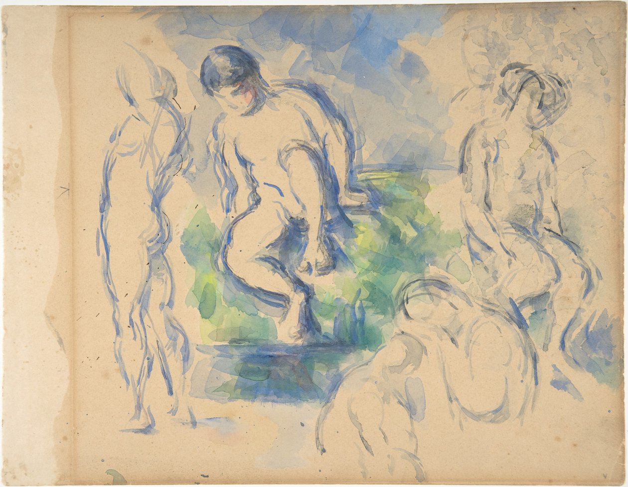 Badende (recto); Stillleben (verso) 作： ポール・セザンヌ