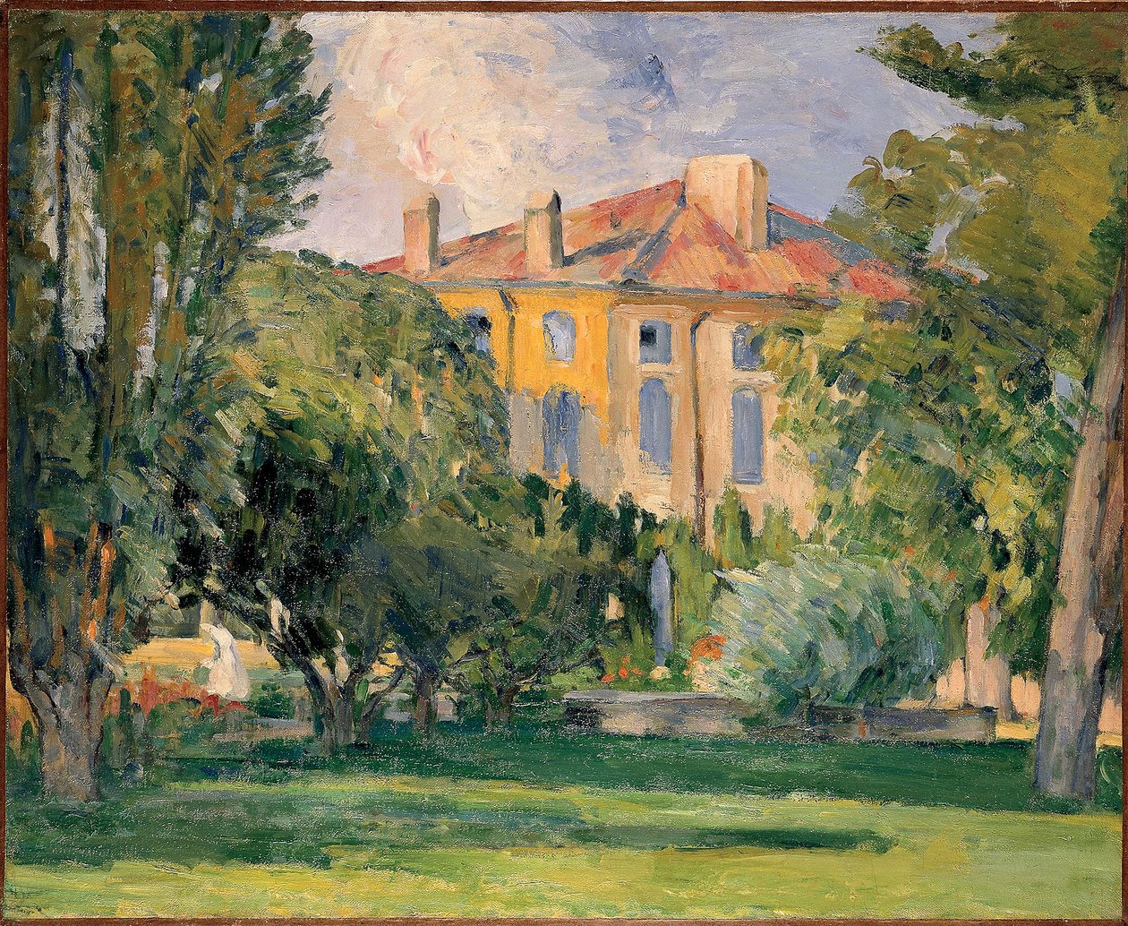 セザンヌ、ポール（1839-1906）の「ジャス・ド・ブファンの家」。油彩・キャンバス、サイズ：59x71 作： ポール・セザンヌ