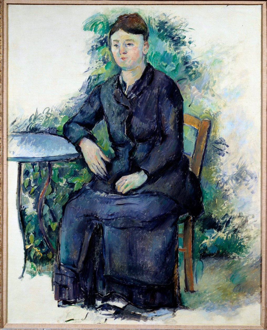 庭の中のセザンヌ夫人の肖像 ポール・セザンヌ（1839-1906）の絵画 19世紀 日0.63x0.8 m パリ、オランジュリー美術館 作： ポール・セザンヌ