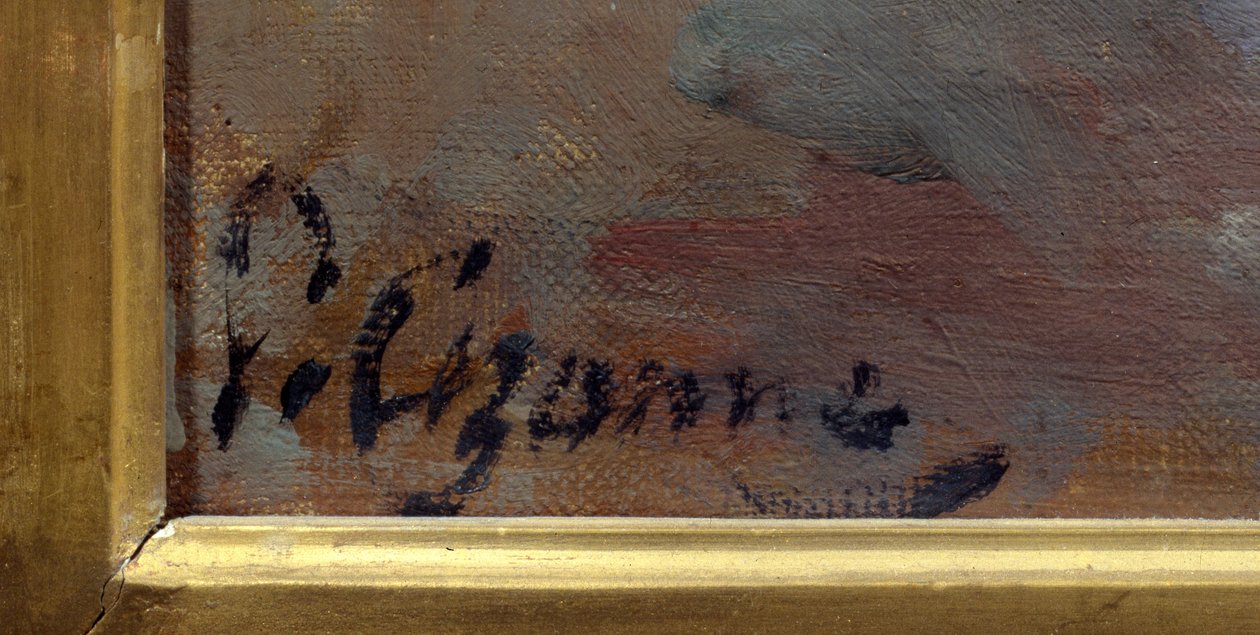 画家ポール・セザンヌ（1839-1906）のサイン（絵画「Bouquet au petit delft」より 作： ポール・セザンヌ