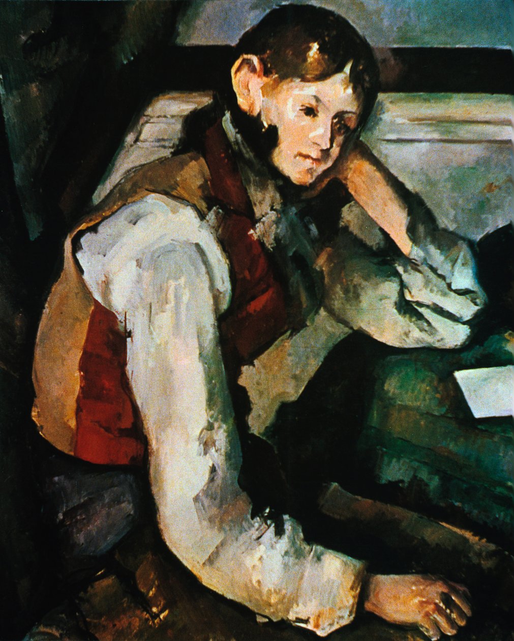 赤いベストの少年、1888-1890