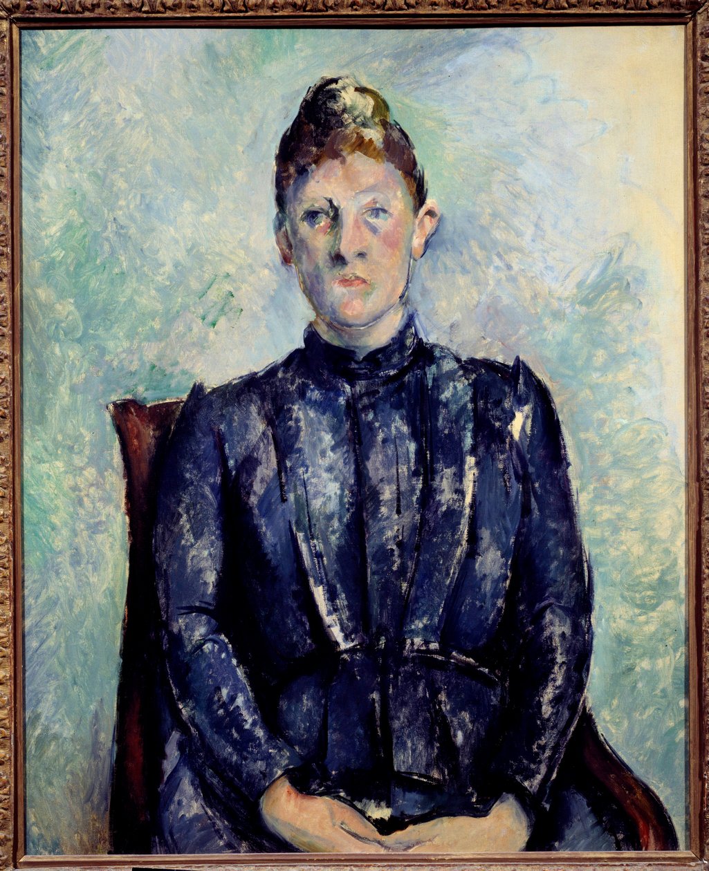 セザンヌ夫人の肖像 絵画 ポール・セザンヌ（1839-1906） 19世紀 日0.65x0.81 m パリ、オランジュリー美術館（Musee de l
