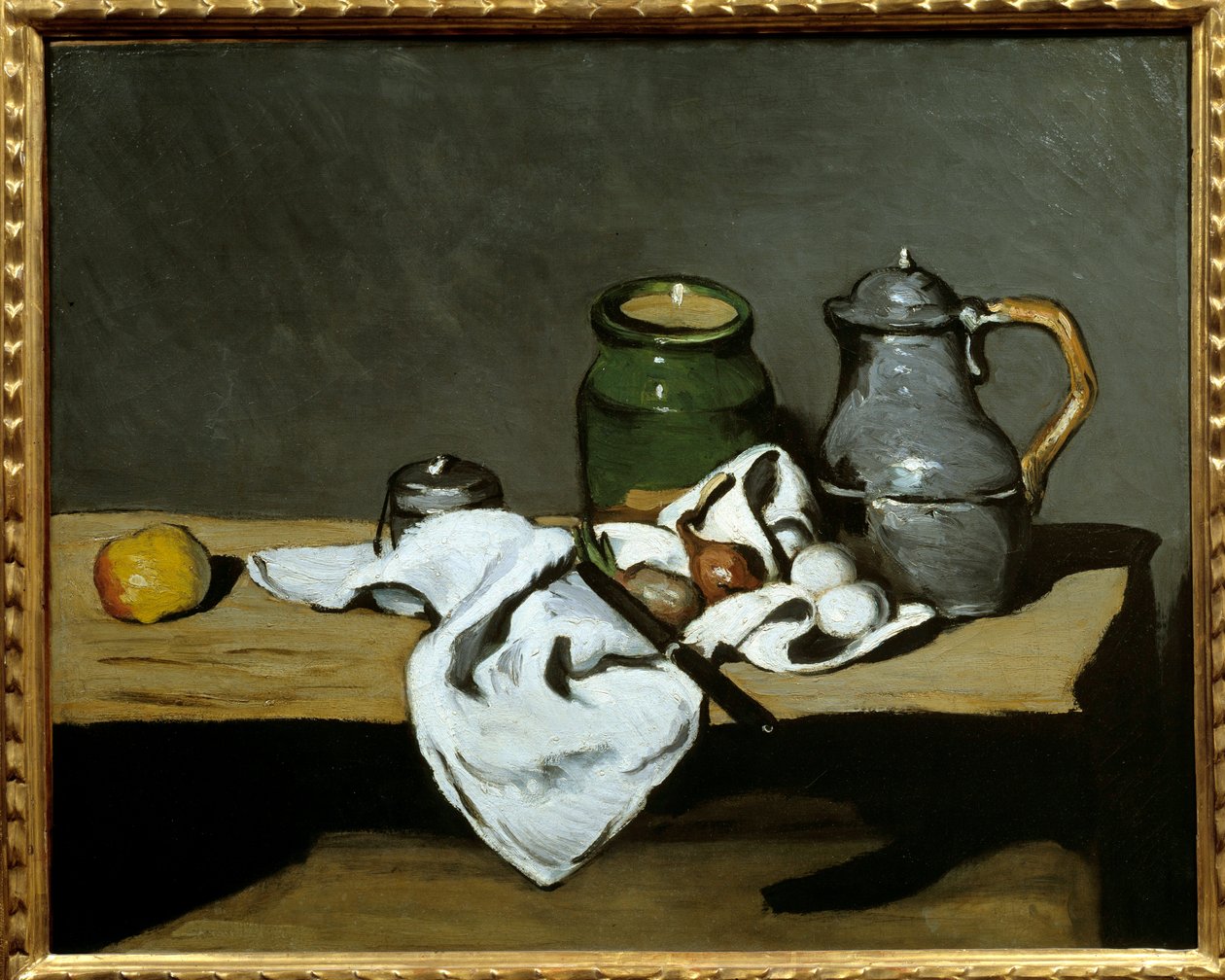やかんのある静物画 ポール・セザンヌ（1839-1906） 1869年 日。0,64x0