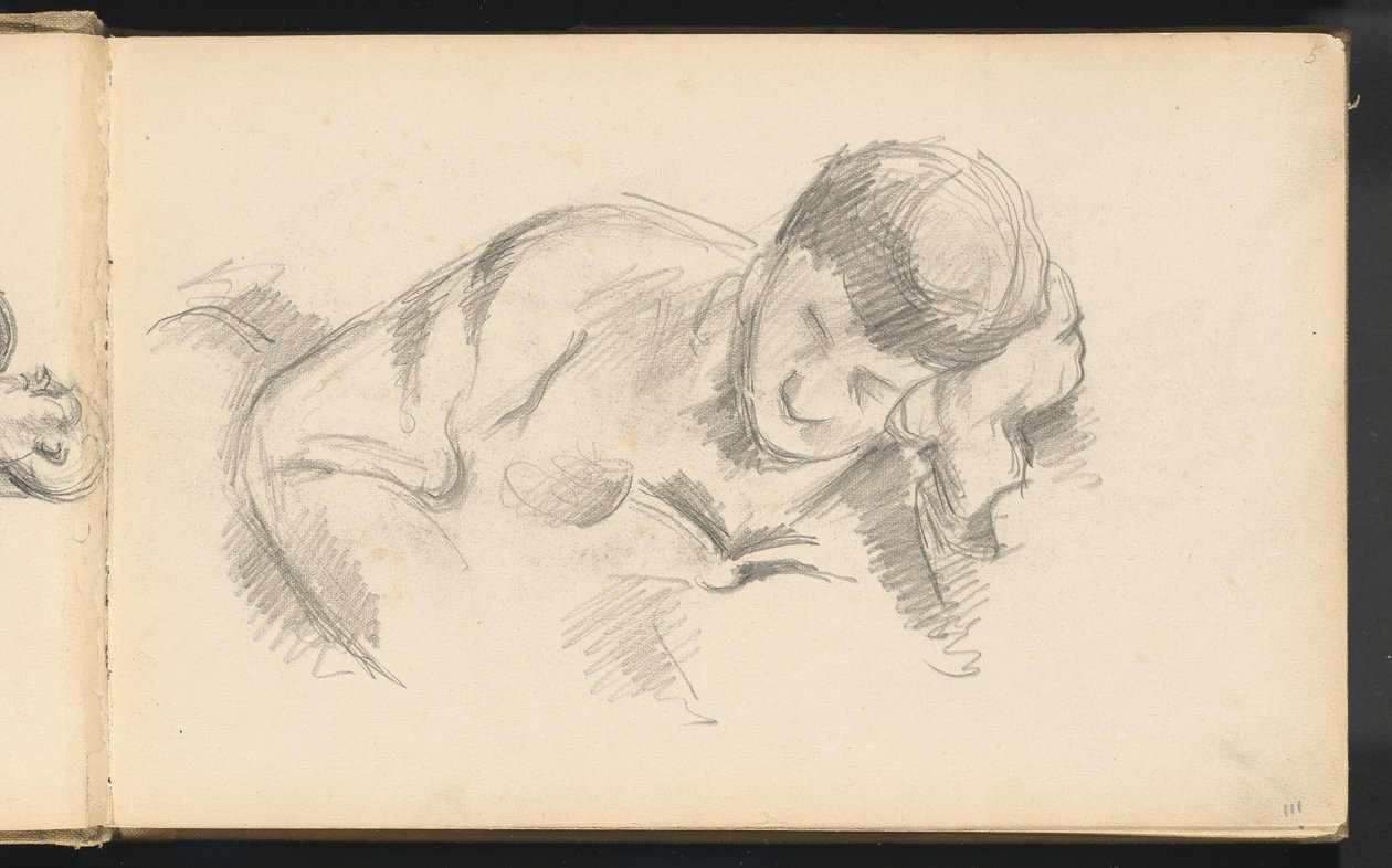 肘にもたれかかる芸術家の息子、c. 1887年。 作： ポール・セザンヌ