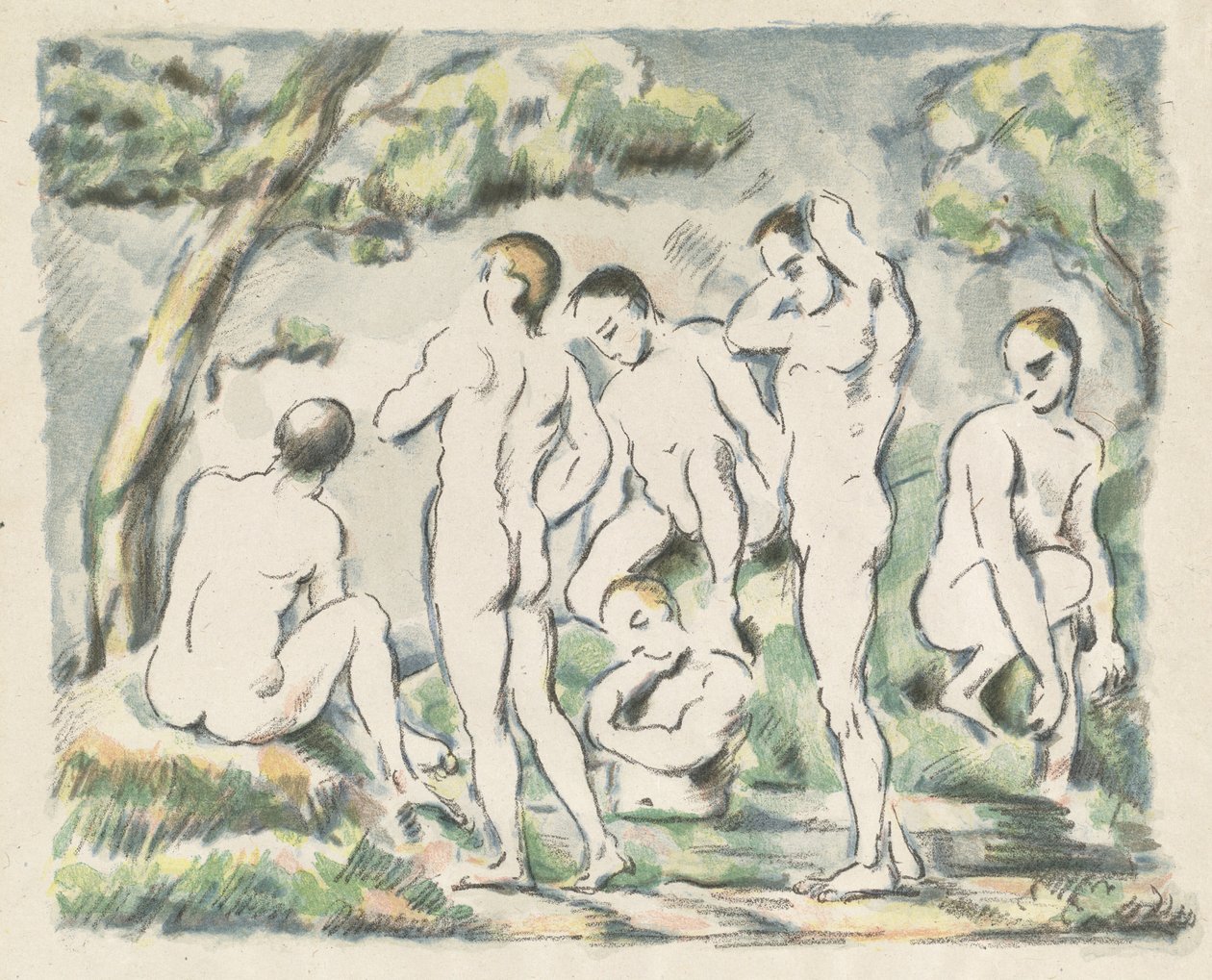 The Bathers (小皿) 作： ポール・セザンヌ