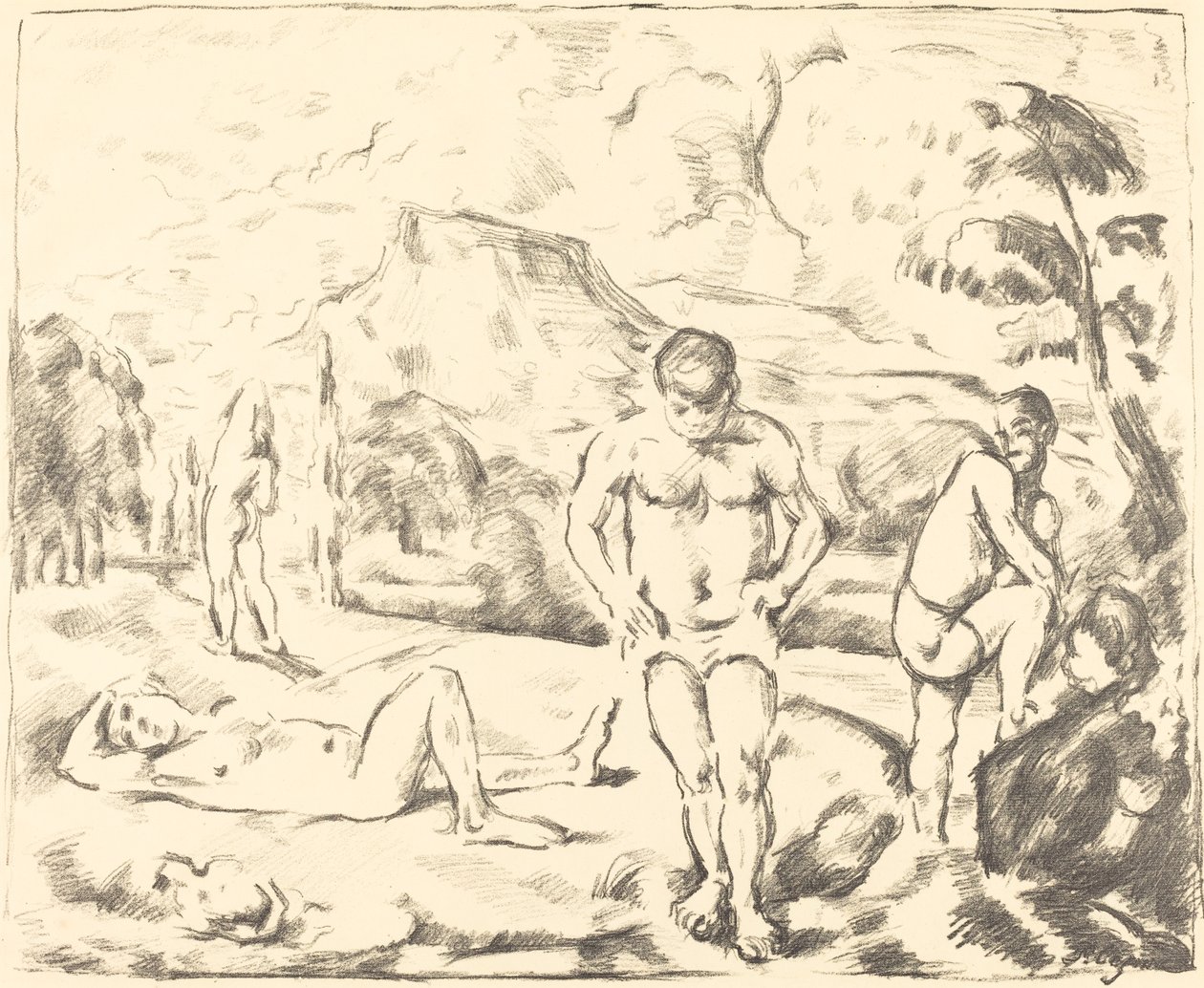 The Bathers Large Plate、1896-1897。 作： ポール・セザンヌ