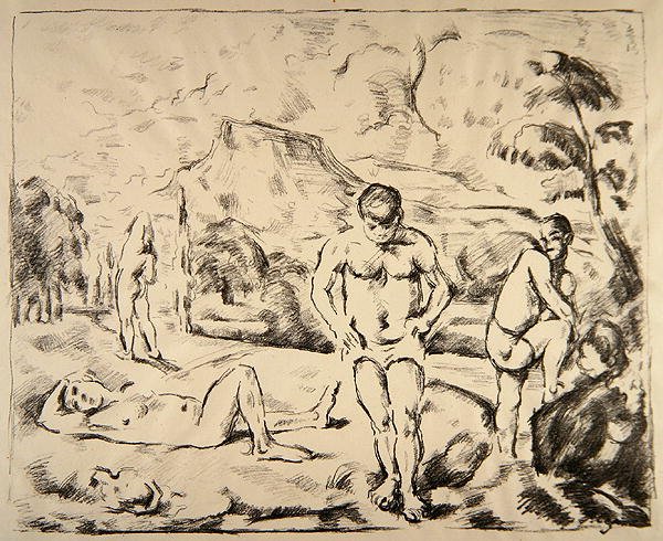 The Bathers, c.1898 (litho) 作： ポール・セザンヌ