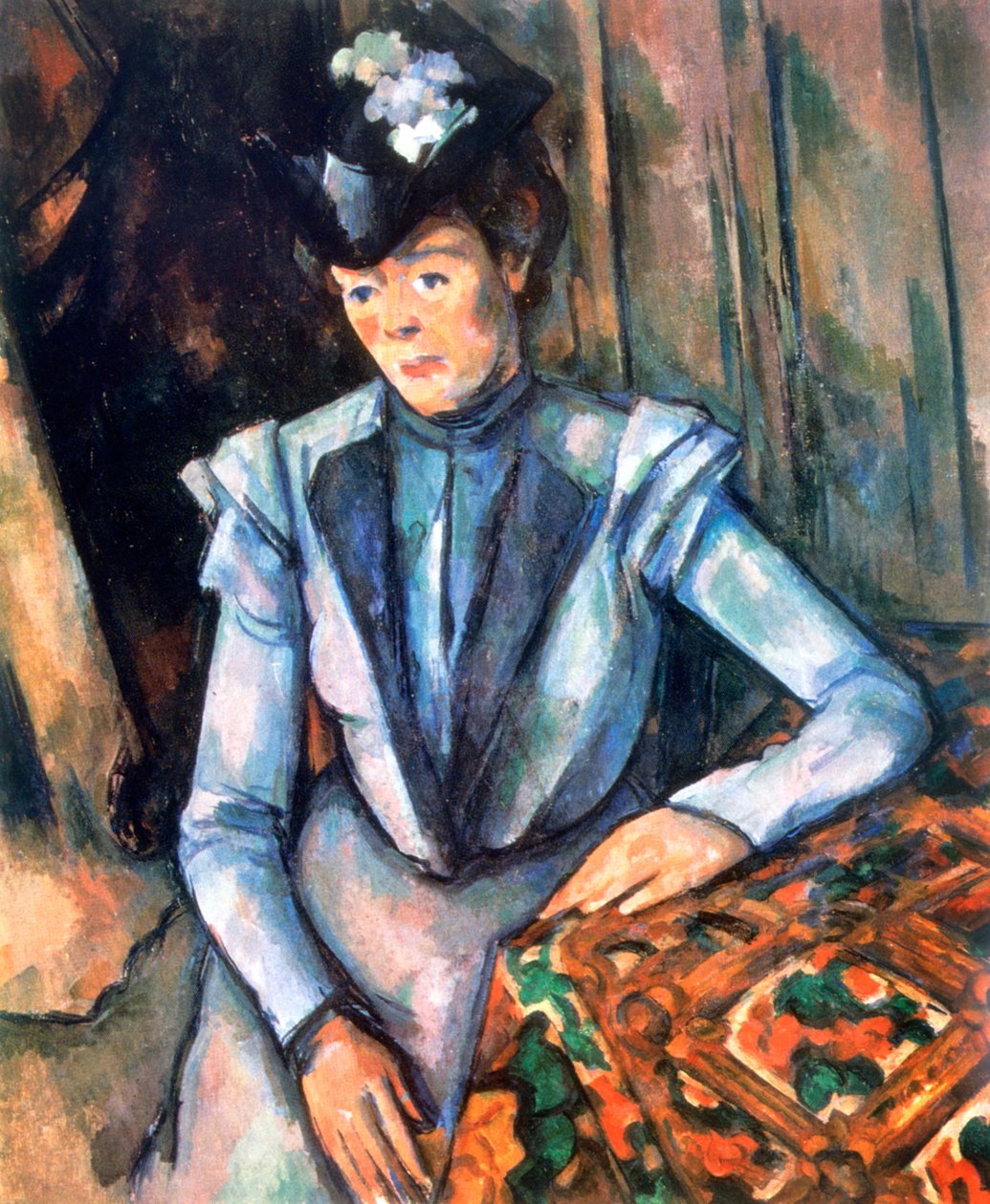 青に座った女性、1902-1906 作： ポール・セザンヌ