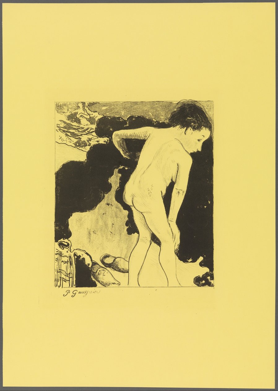 Badende in der Bretagne, aus der "Volpini Suite: Dessins lithographiques" 作： ポール・ゴーギャン