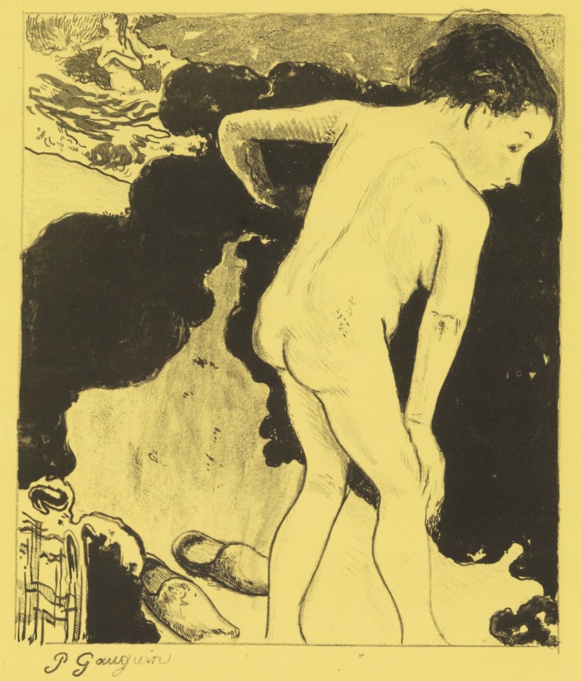 ヴォルピーニ組曲からのブルターニュの水浴：Dessins lithographiques、1889.、1889. 作： ポール・ゴーギャン