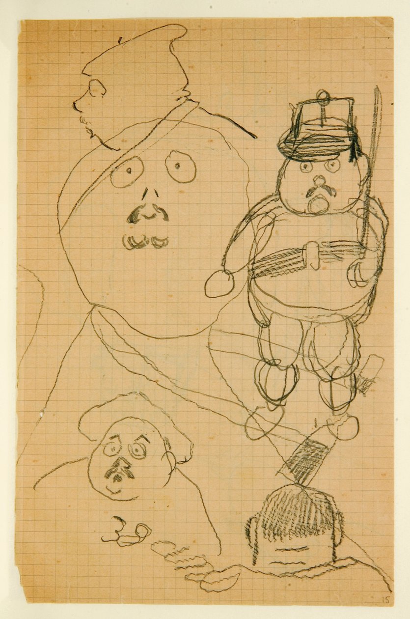 1889-90年の若いジャックブーケのために制作されたドローイングのアルバムからのドローイング 作： ポール・ゴーギャン