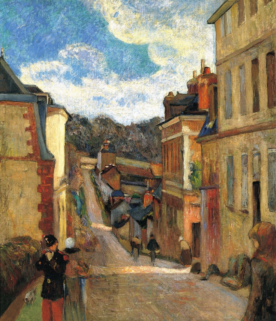 フランス語：La rue Jouvenet à Rouen ルーアンのジュヴネ通り 作： ポール・ゴーギャン