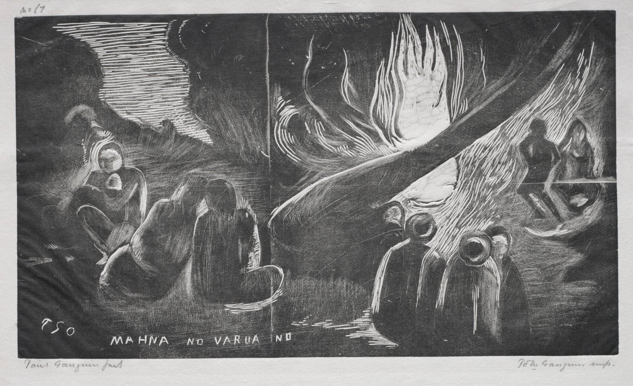 ノア、悪魔は悪霊の力を語る、1893-94。 作： ポール・ゴーギャン