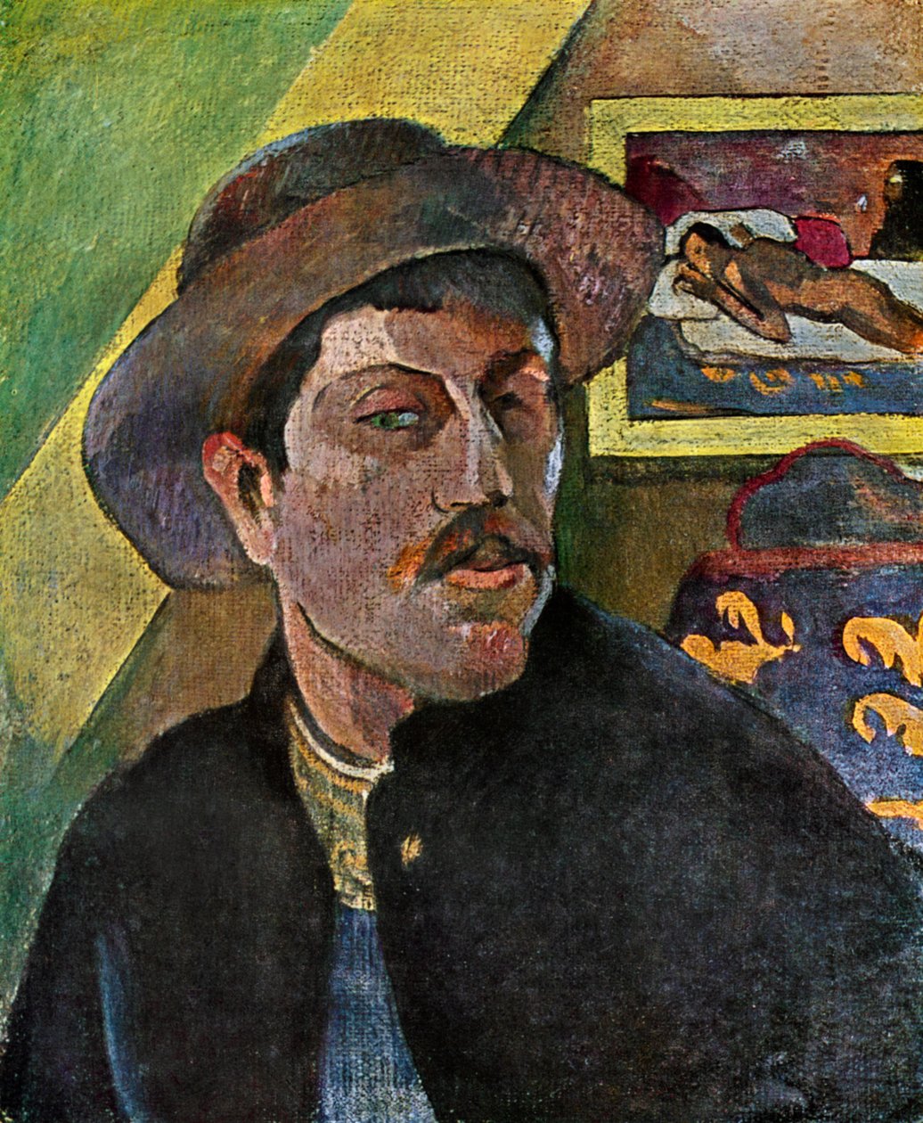 帽子の自画像、1893-1894 1939。 作： ポール・ゴーギャン