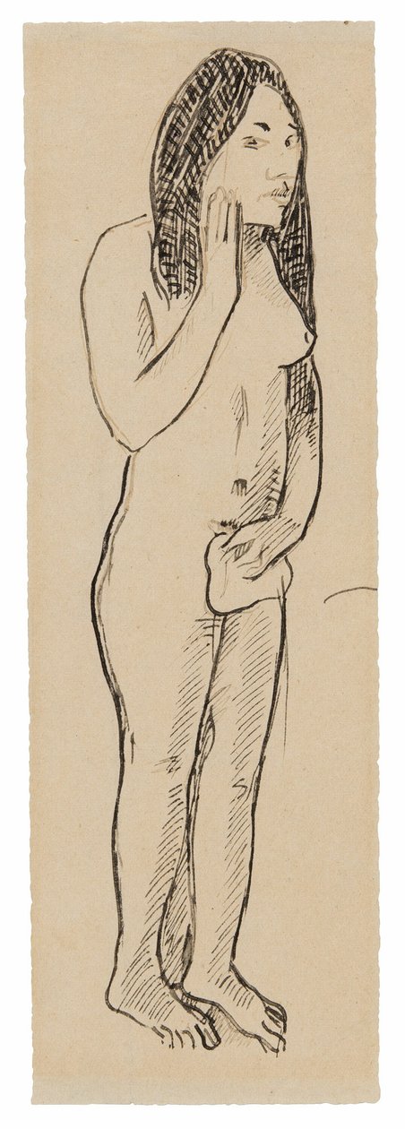 タヒチのイブ (絵画 Parau ne te varuaino に関連) (直訳); 碑文の断片 (Caiier pour Aline に関連) (裏面) 作： ポール・ゴーギャン