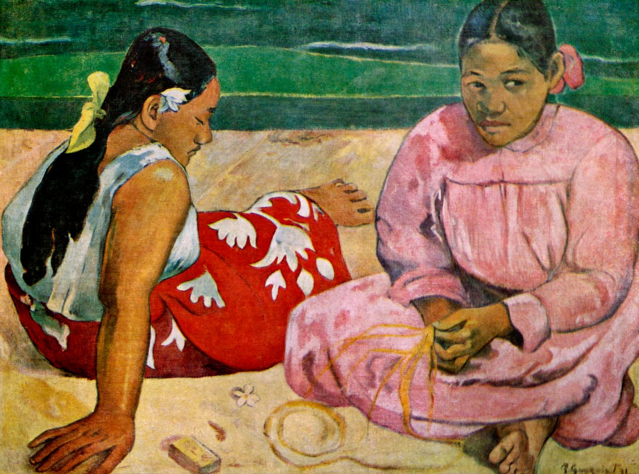 タヒチアンオンザビーチ、1891年1939年。 作： ポール・ゴーギャン