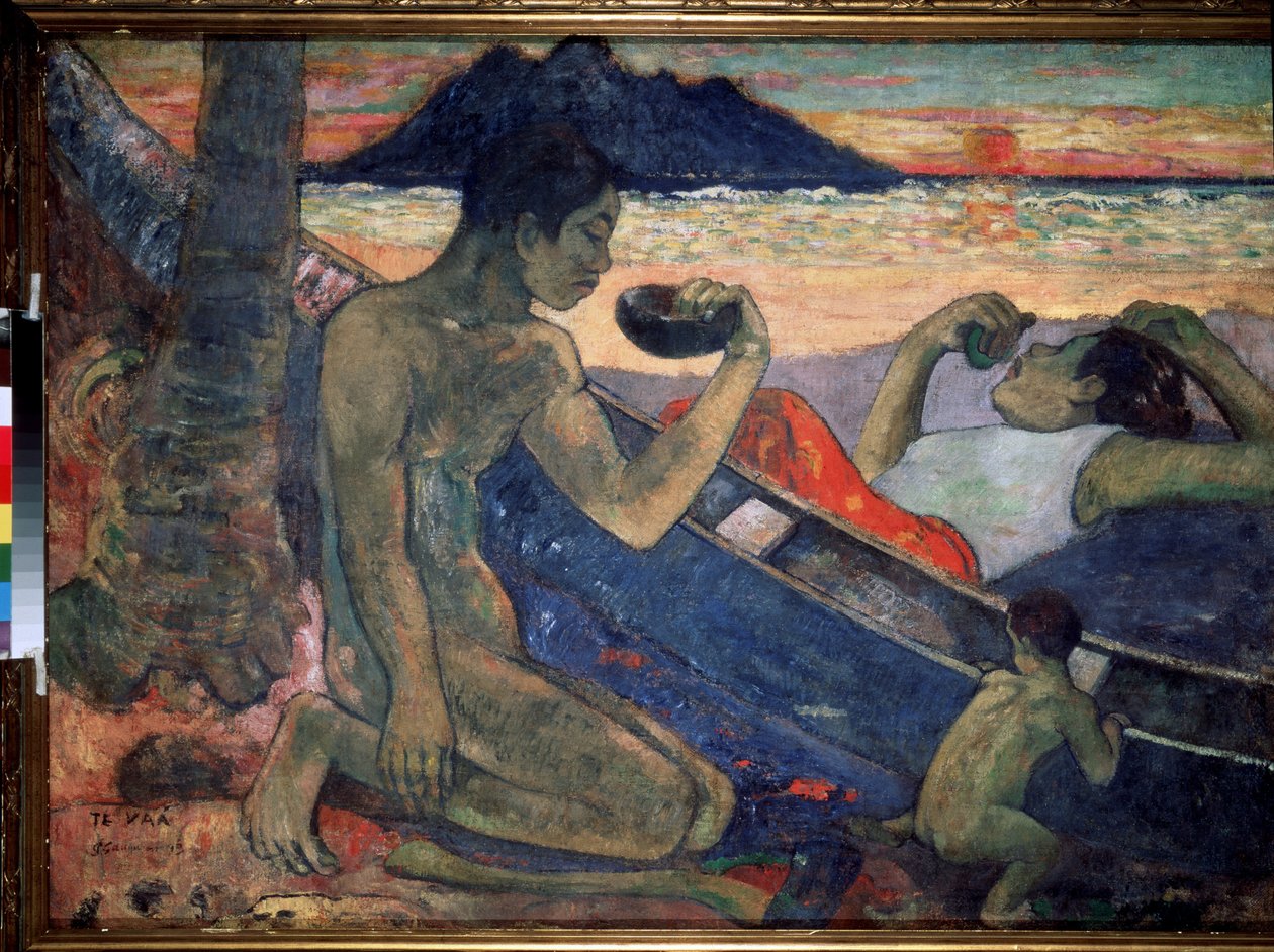 Te Vaa (カヌー)。 ポール・ゴーギャン (1848-1903) の絵画 作： ポール・ゴーギャン
