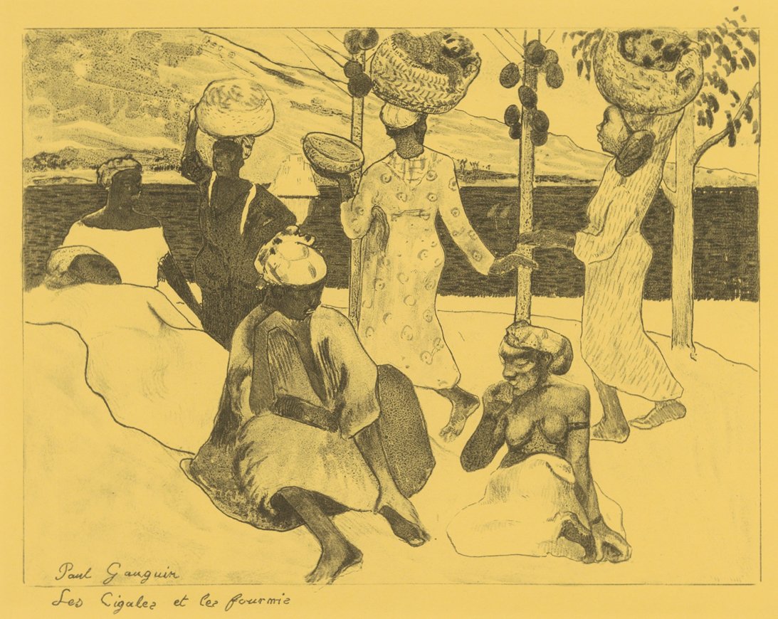 バッタとアリ: マルティニークのお土産、Volpini Suite: Dessins l...、1889 年より。 作： ポール・ゴーギャン
