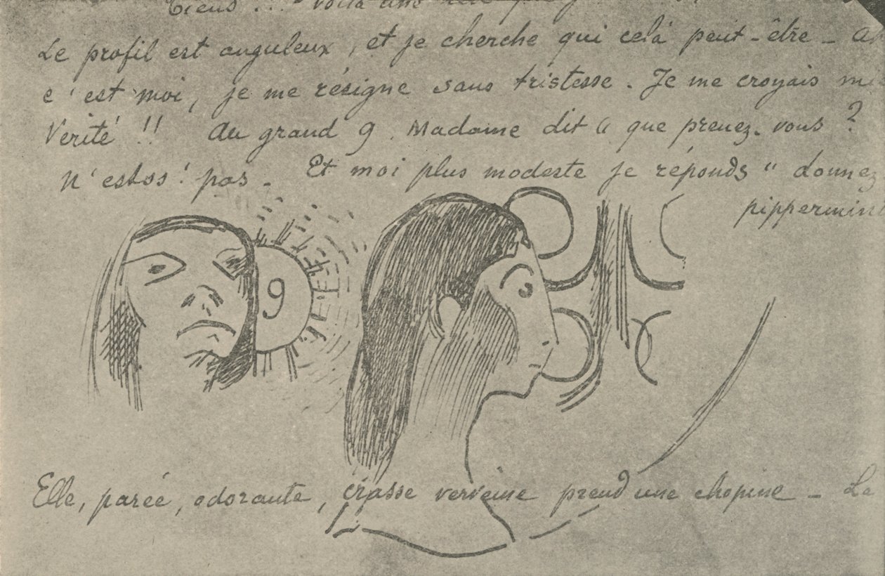 プロファイルは角張っています、1936 作： ポール・ゴーギャン