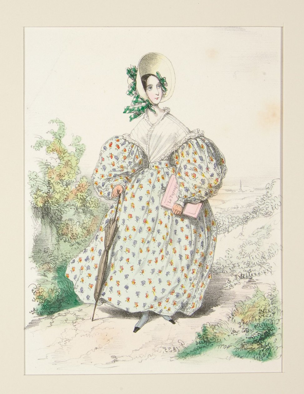 田舎にて。1835年7月。ジャコナス製のドレス、…… 作： ポール・ガヴァルニ