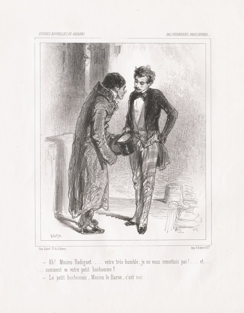 パリの配達人：ああ！モンシューラディゲ、1847年。 作： ポール・ガヴァルニ