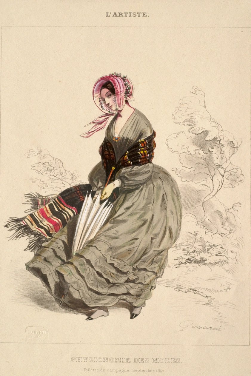 『ラルティスト』：流行の人相学。田舎の服装。1840年9月。（流行の人相学。田舎の服装。1840年9月。） 作： ポール・ガヴァルニ