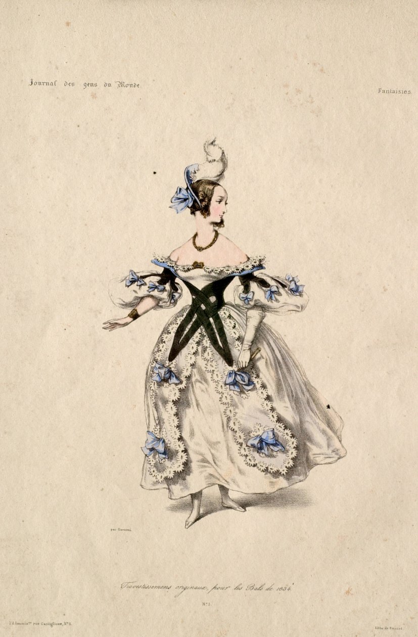1834年の舞踏会のための独創的な仮装衣装 作： ポール・ガヴァルニ