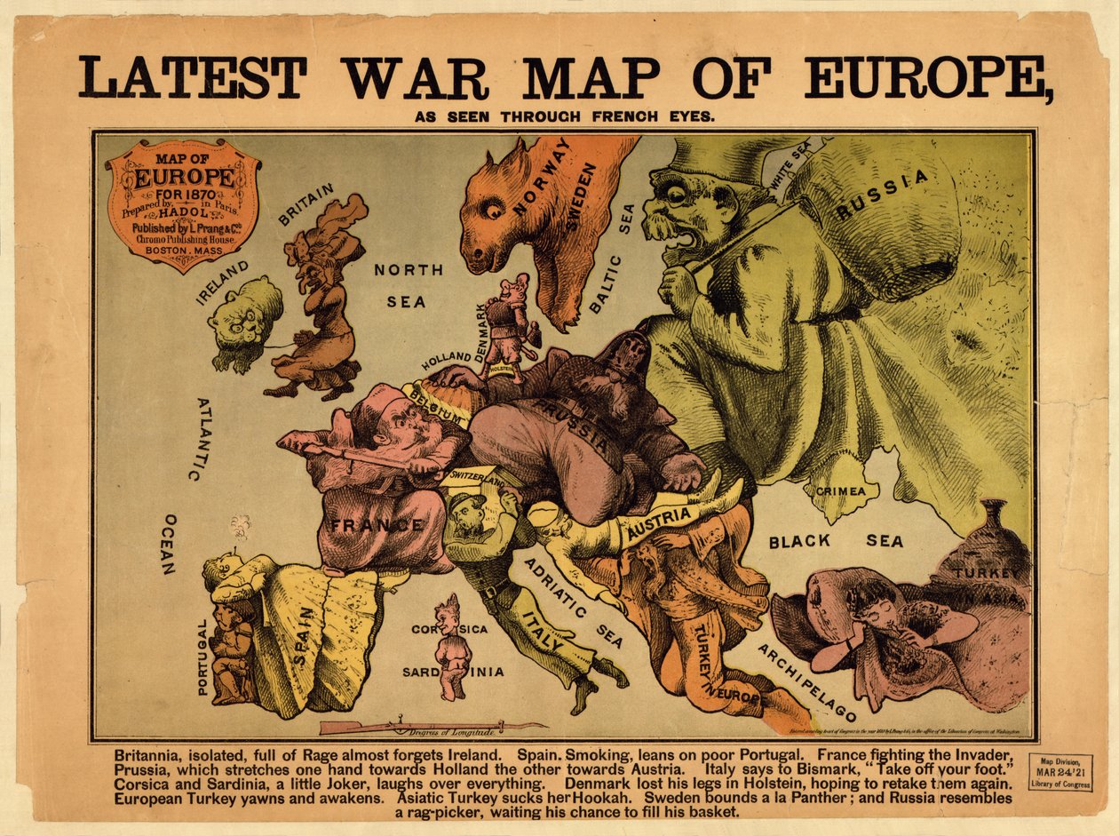 ヨーロッパの最新の戦争マップ：フランスの目を通して見た 作： ポール・ハドル