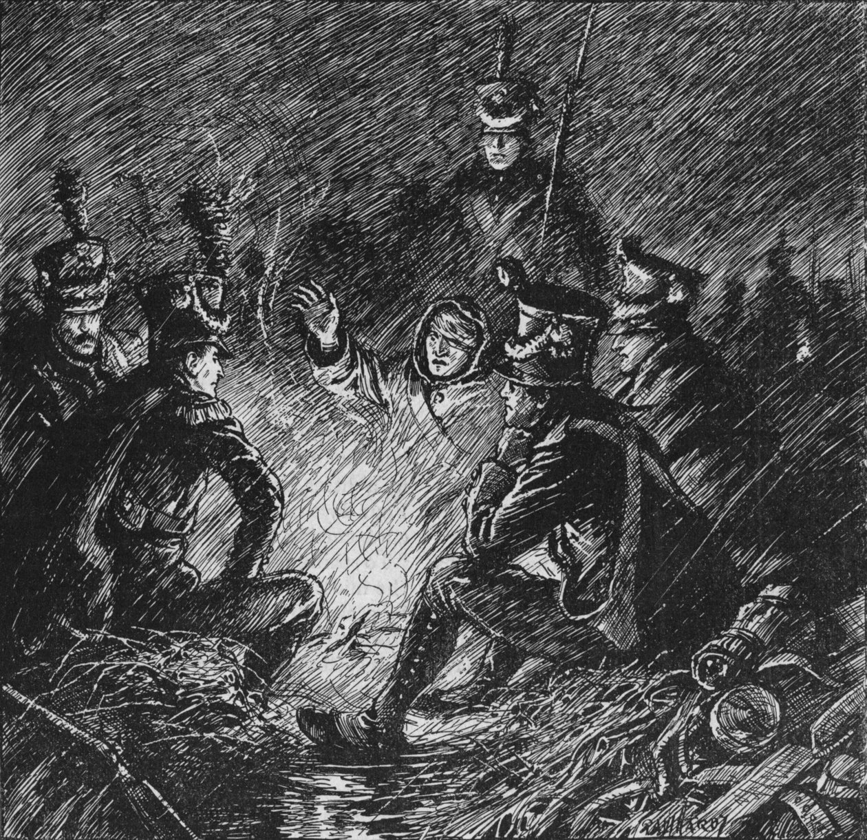 泥と水で急襲されたフランスと同盟国の両方、1902 作： ポールハーディ