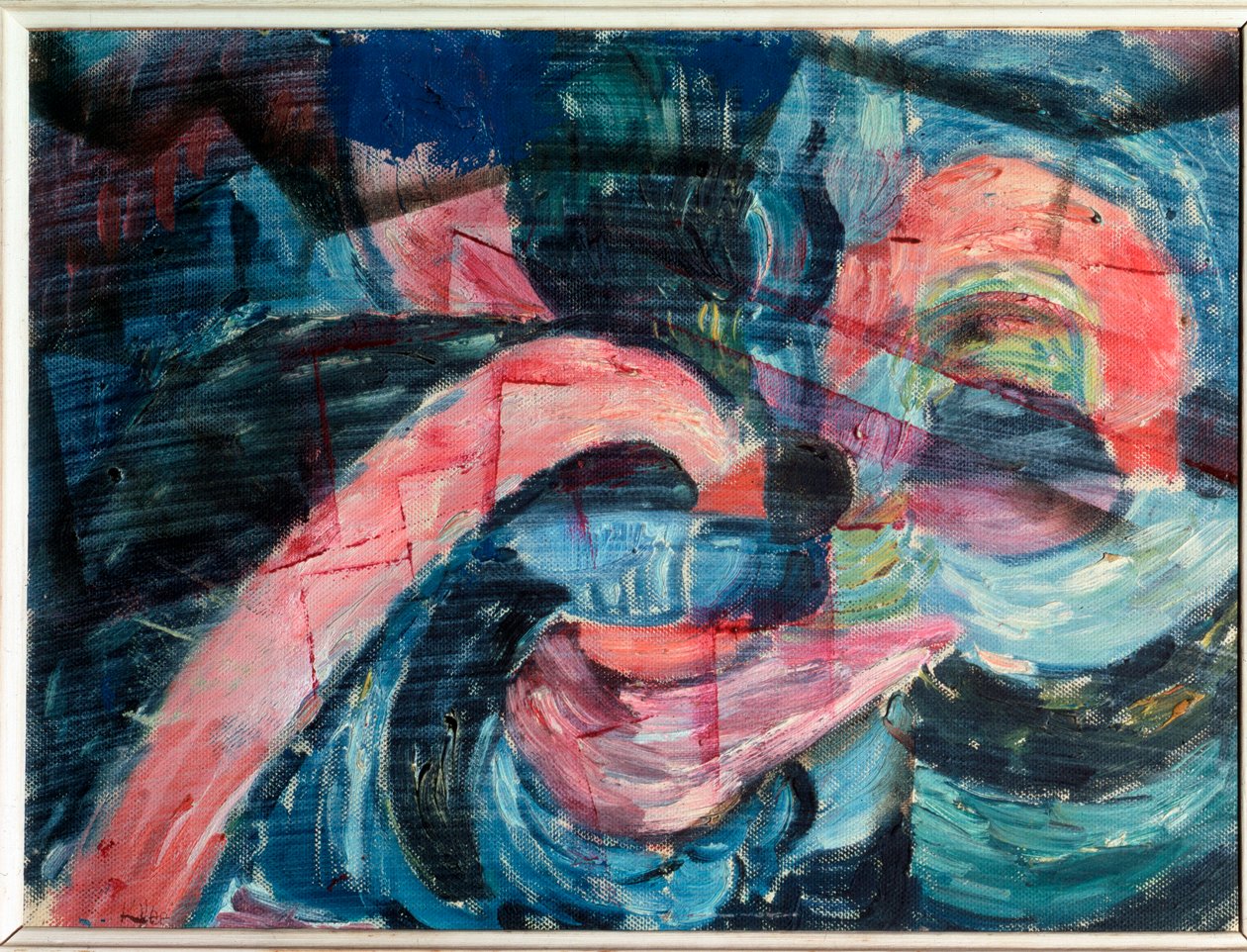 小川のほとりに到着し、橋を架ける - 絵画 作： ポール・クレー