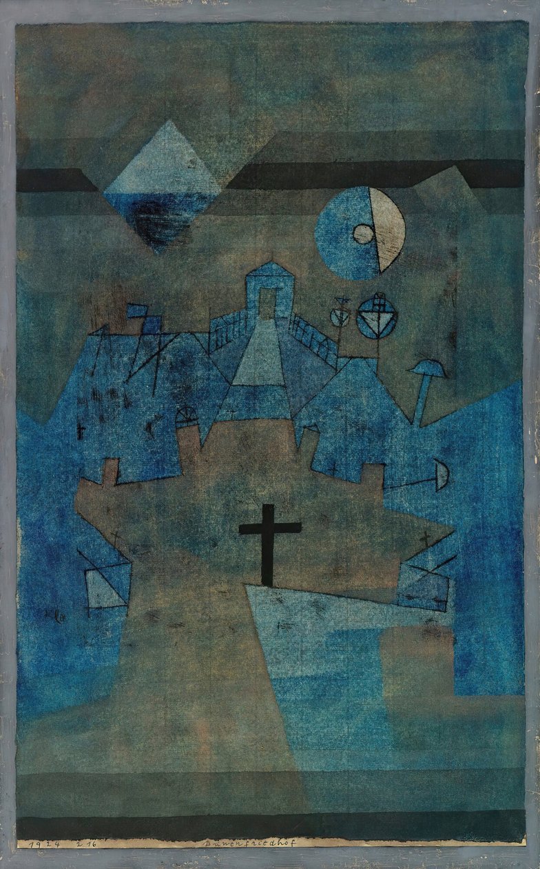 デューネンフリードホフ砂丘墓地、1924 年。 作： ポール・クレー