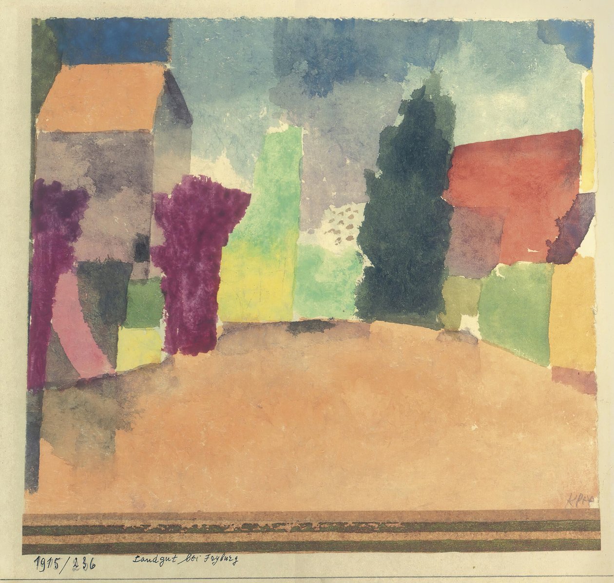 Landgut bei Fryburg Country House、フリブール近郊、1915 年。 作： ポール・クレー