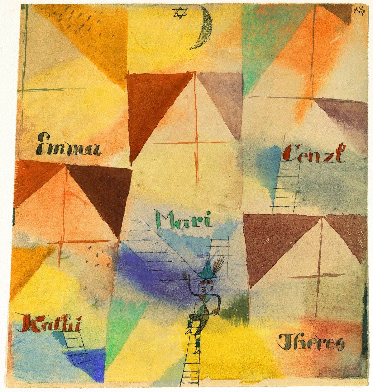 Le Don Juan bavarois - O Don Giovanni da Baviera, de Klee, Paul (1879-1940). Aquarela e tinta sobre papel 作： ポール・クレー
