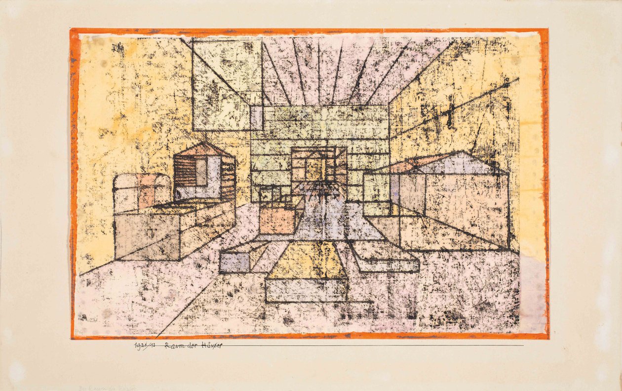 家々の空間、1921年。 作： ポール・クレー