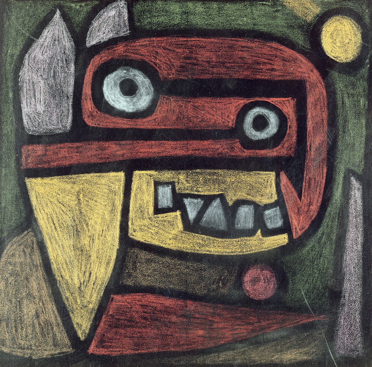 Sem título (Máscara: animal selvagem) c.1939 (lápis de cor e pasta de cor sobre papel) 作： ポール・クレー
