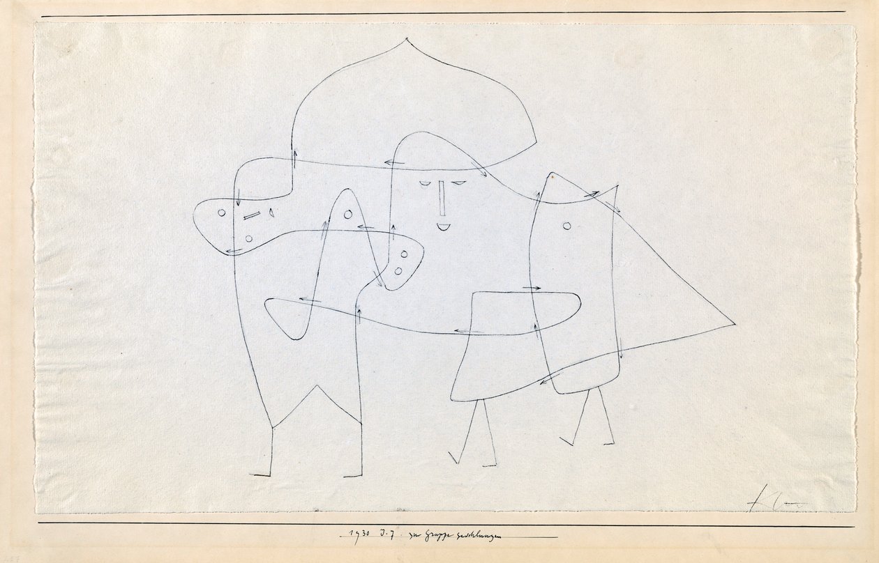 1930年、グループは閉じられたenlacésen un groupeに。 作： ポール・クレー