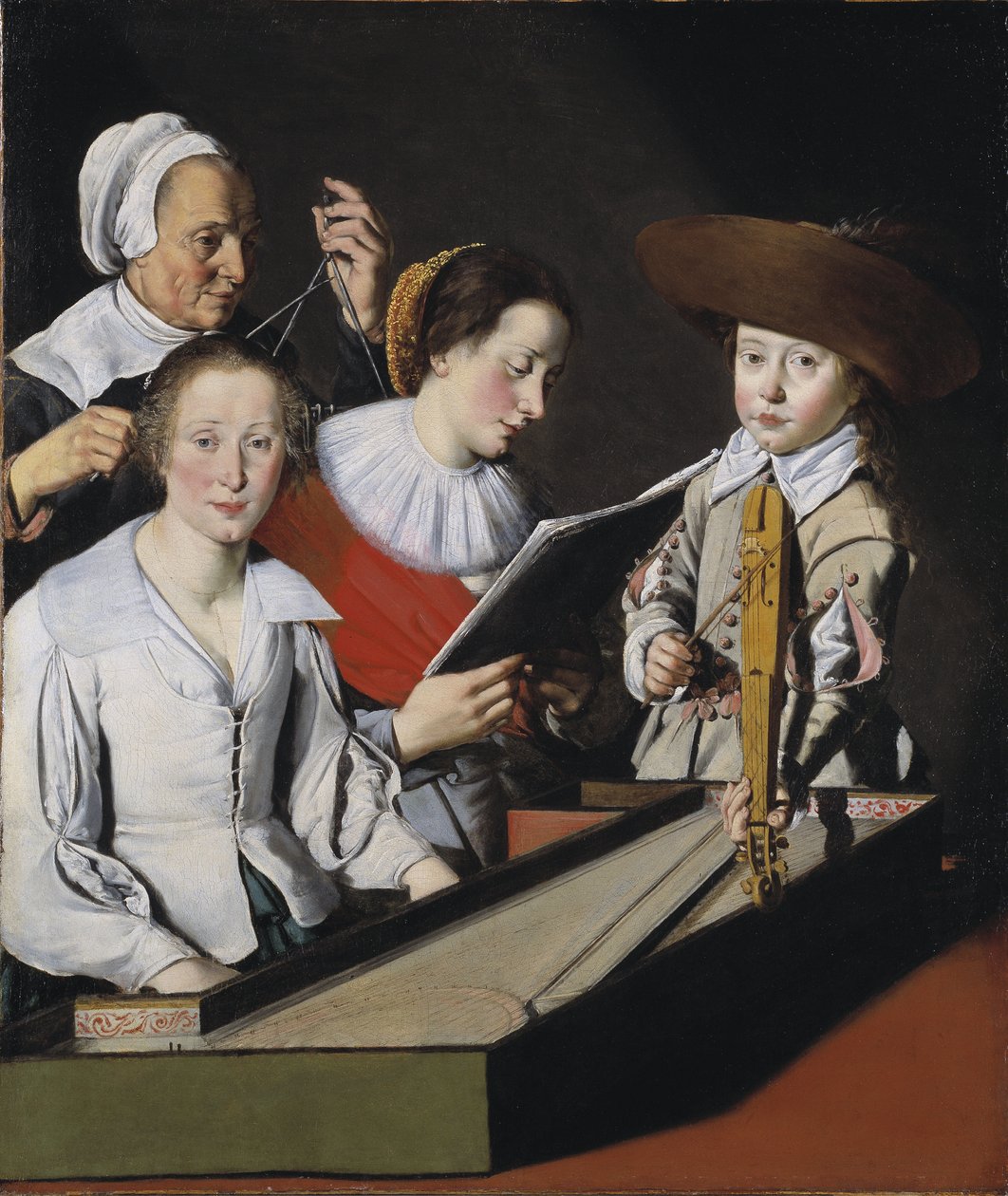 Une fete musice - A Musical Party、La Tarte、Paul (?-1636) 作。 キャンバスに油彩。 寸法: 116x98,8 cm。 ストックホルム国立美術館 作： ポール・ラ・タルテ