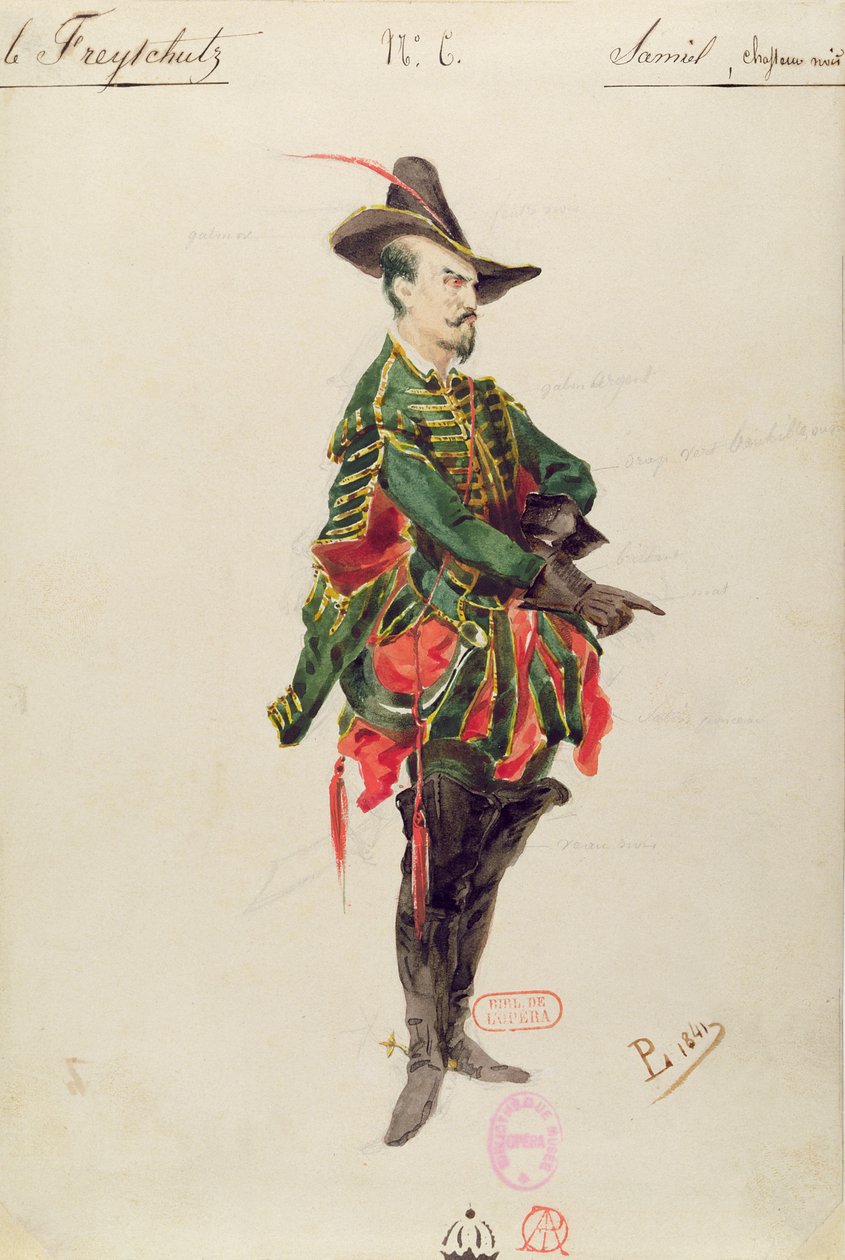 カールマリアフォンウェーバー（1786-1826）1841年のオペラ「Der Freischutz」のハンターサミエルの衣装 作： ポール・ロミエ